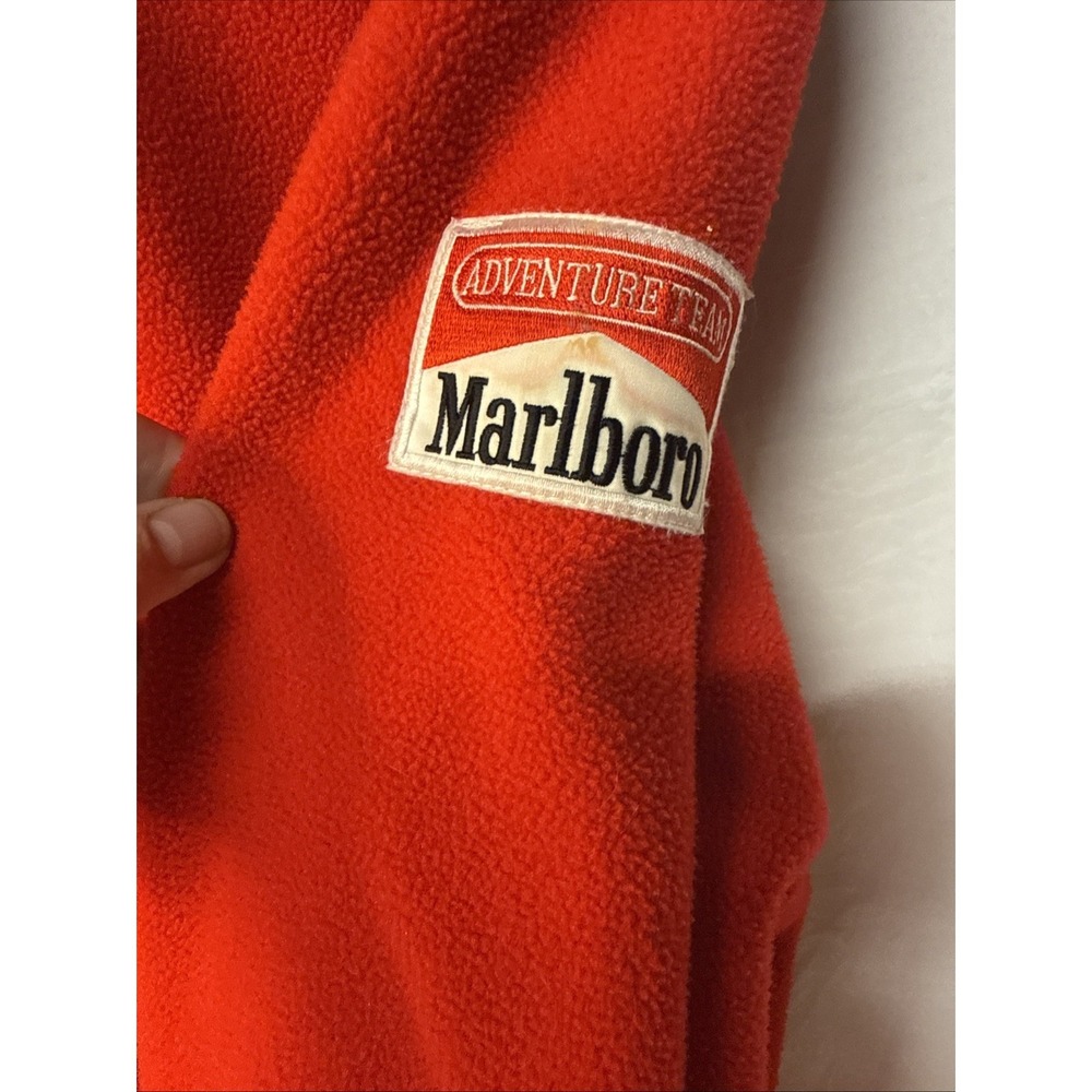 Marlboro Adventure Team Red Fleece Pullover Sweater Yellow Black XL Vintage - Picture 3 of 7